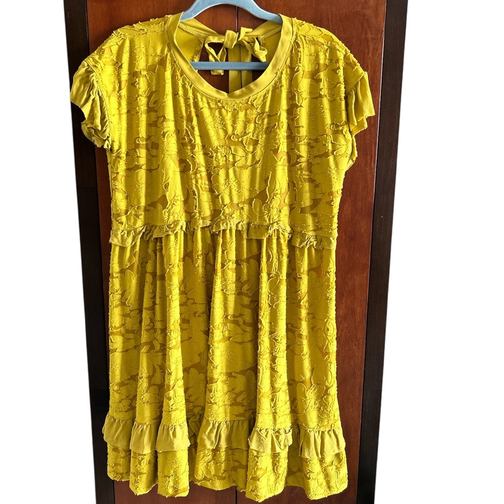 Anthropologie Playful Ruffle knit Mini Dress